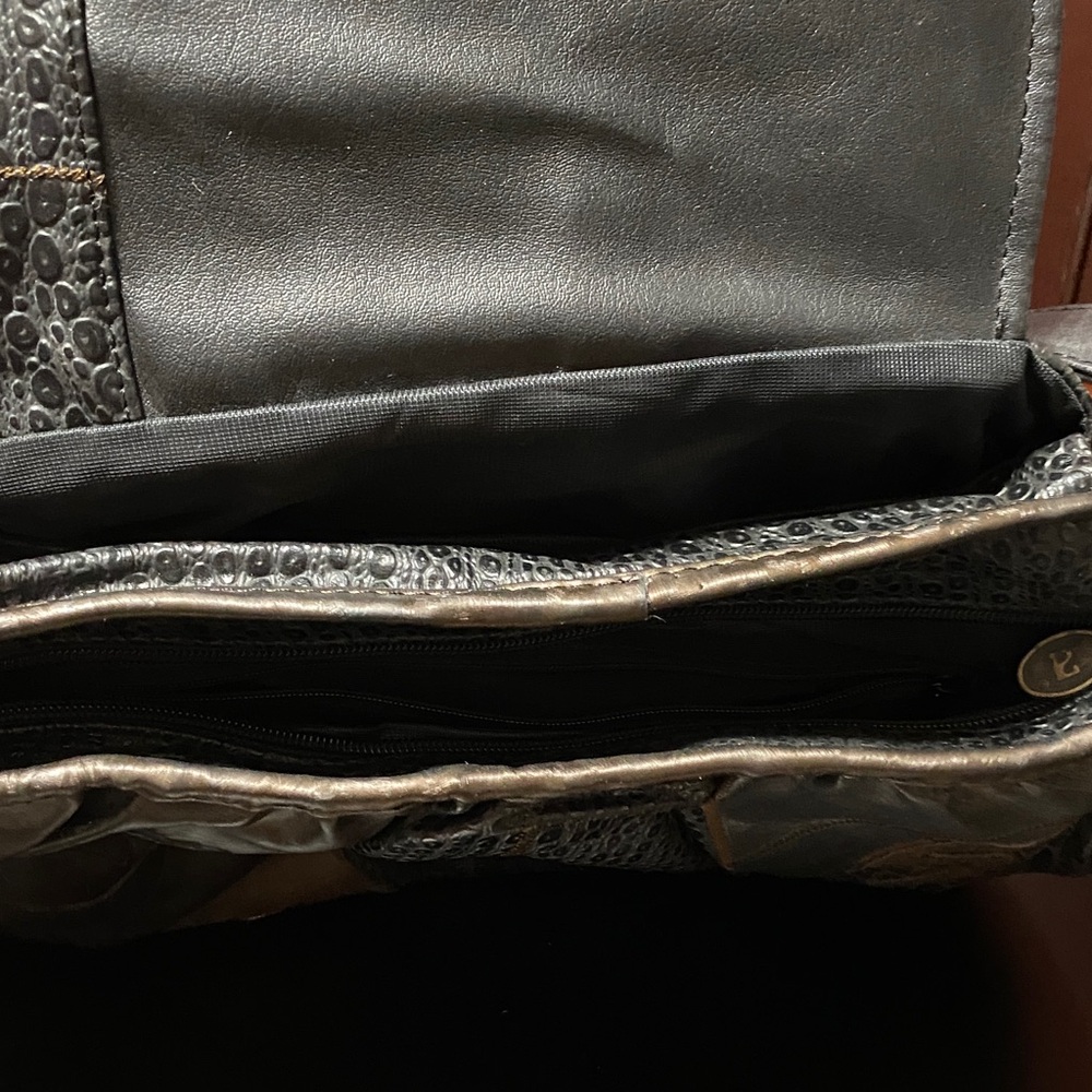 Vintage NAS Alentini Patchwork fall faux Leather shoulder Bag - Picture 7 of 16